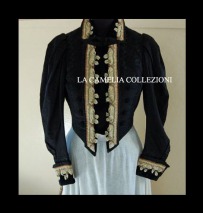 giacca domenicale da rappresentanza in panno ricamato fine 1800 - moda femminile 1800 - la camelia collezioni